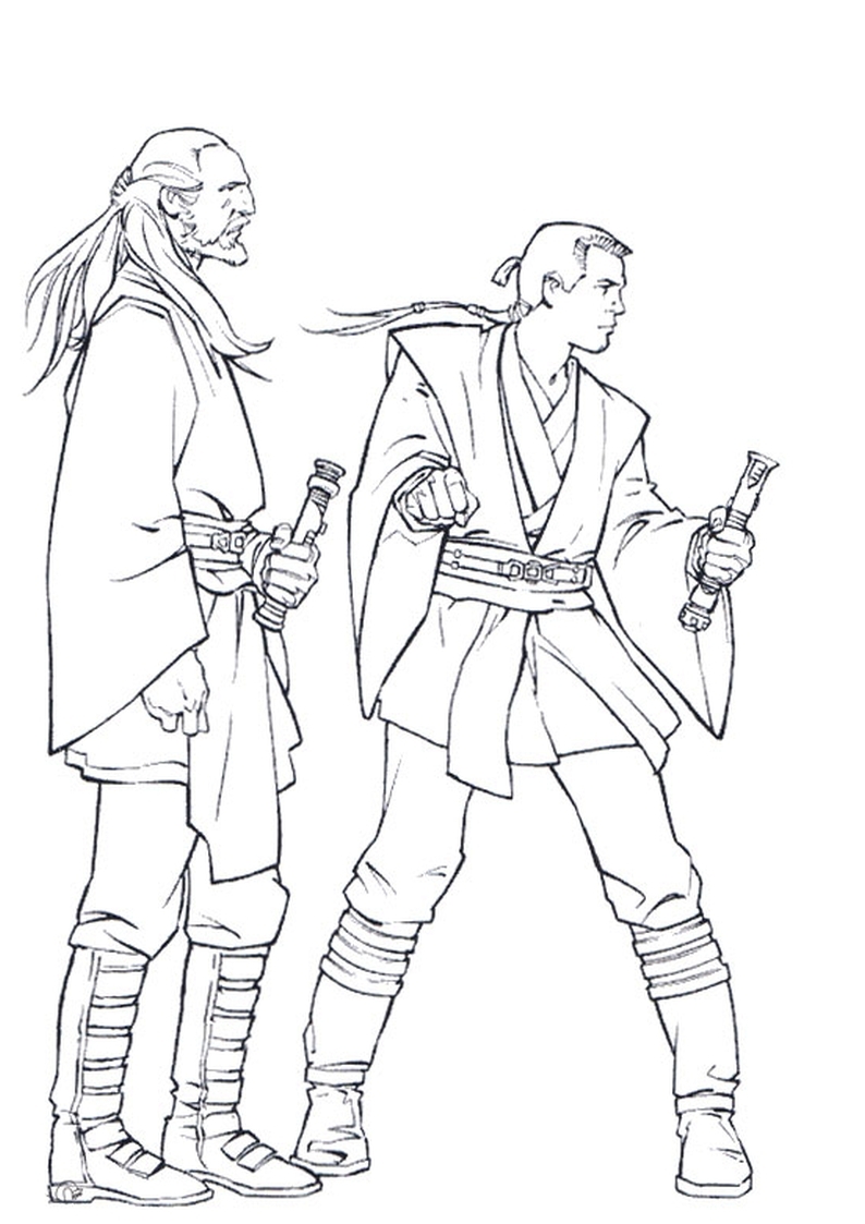 kolorowanka Anakin i Obi Wan Kenobi Star Wars, malowanka dla chłopców do wydruku nr 41